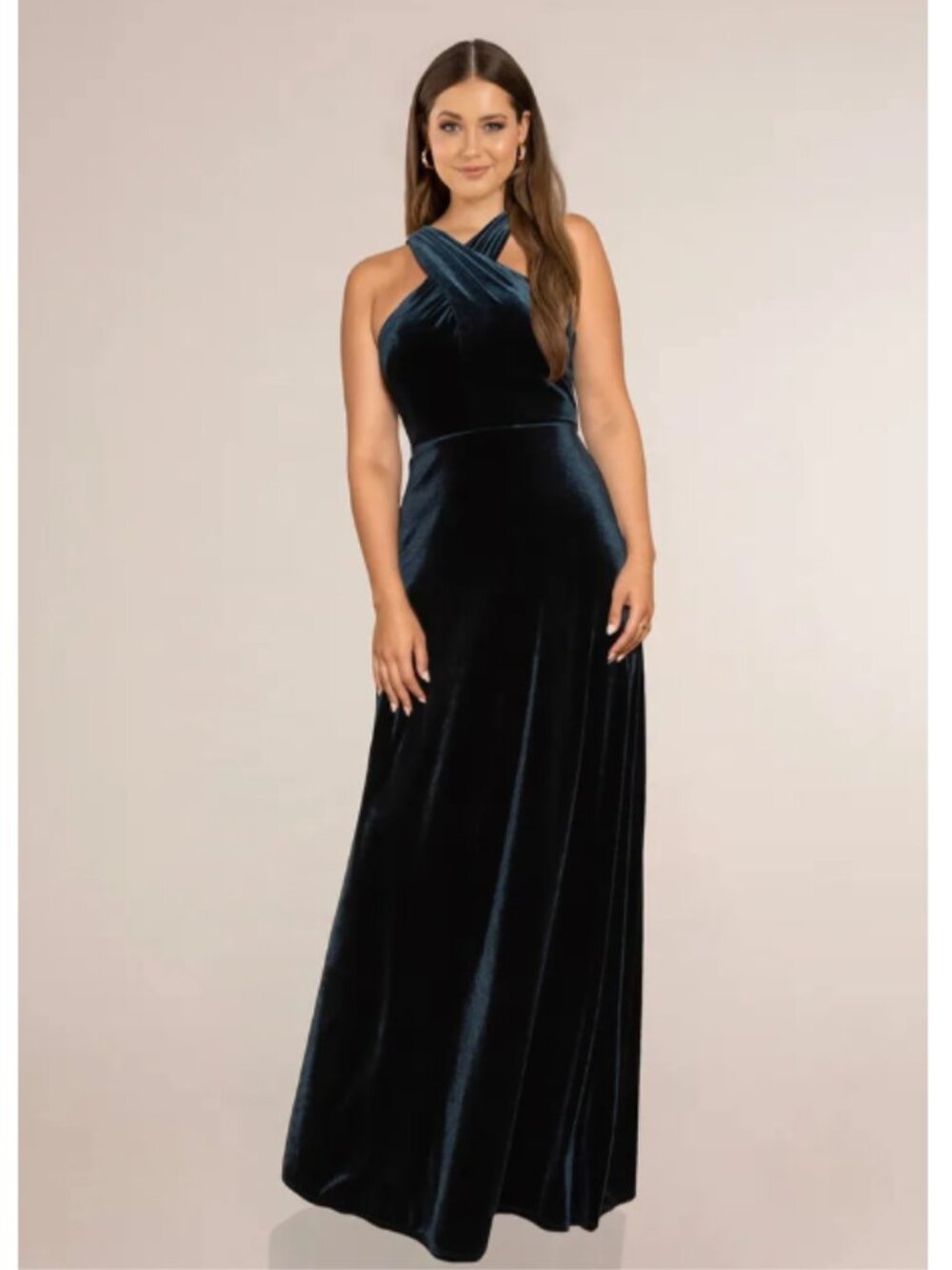 Ocean Halter Velvet Gown Style 9808 Size 14